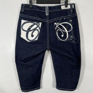 Coogi Denim Bermuda Shorts Capris Womens 16 (32x17 Measured) Dark Wash Sequins